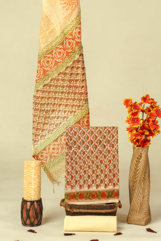 PURE KOTA DORIA SUIT WITH PURE KOTA DORIA DUPATTA WITH (WITH LINING)