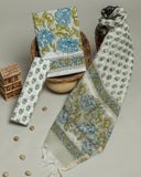 Hand Block Printed Cotton Suit with Chanderi Dupatta9