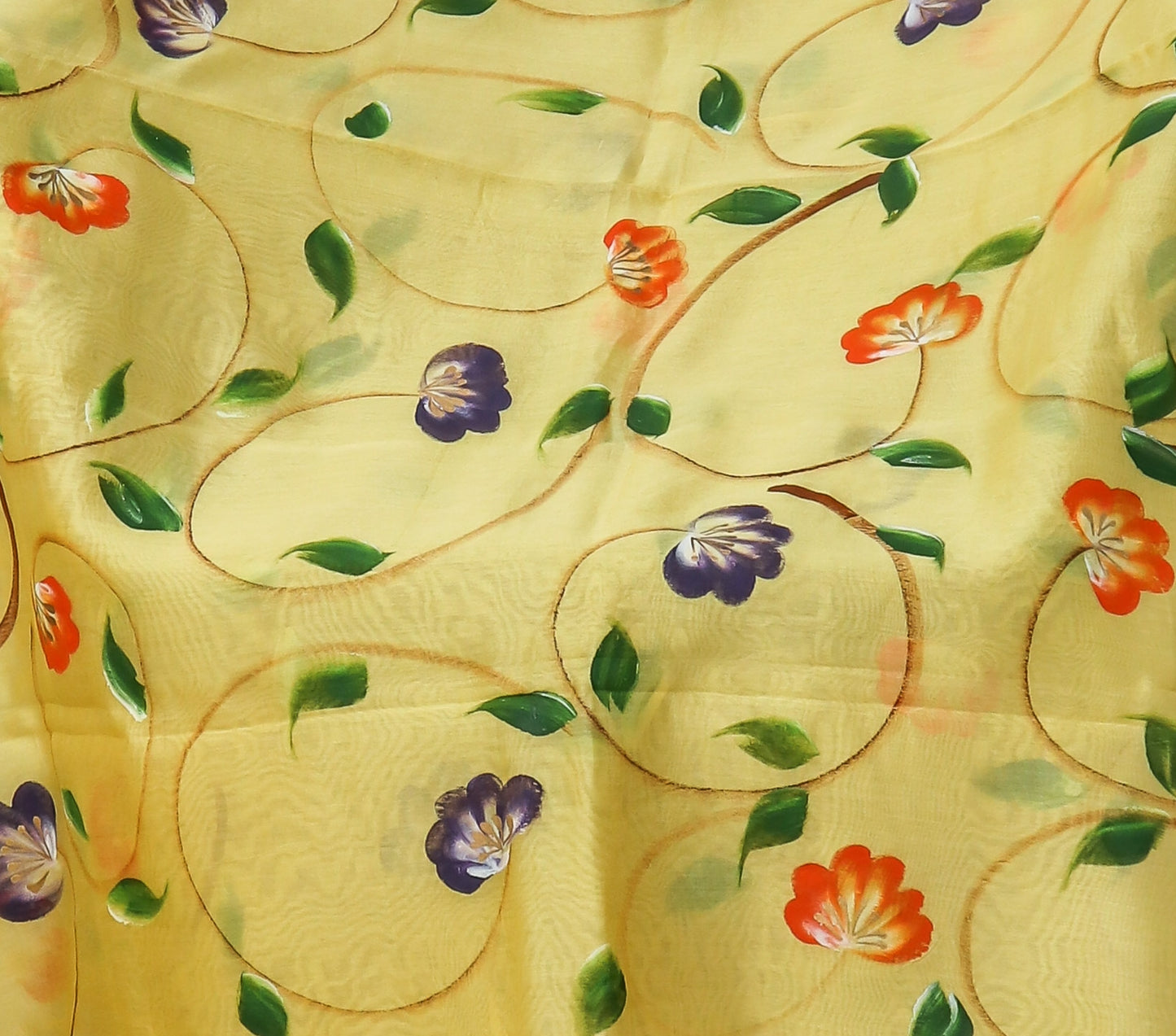 Hand Painted Maheshwari Silk Suit with Maheshwari Silk Dupatta