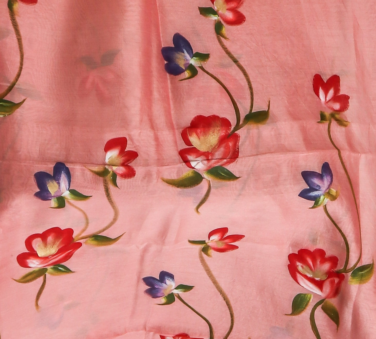 Hand Painted Maheshwari Silk Suit with Maheshwari Silk Dupatta