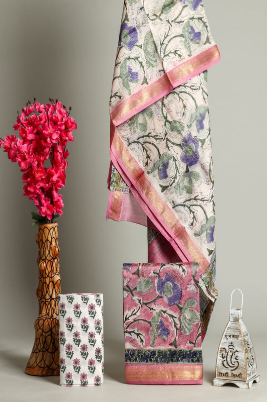 HAND BLOCK PRINTED MAHESHWARI SILK SUIT WITH MAHESHWARI SILK DUPATTA23