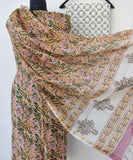 BLOCK PRINTED CHANDERI SILK SUITS WITH CHANDER SILK DUPATTA