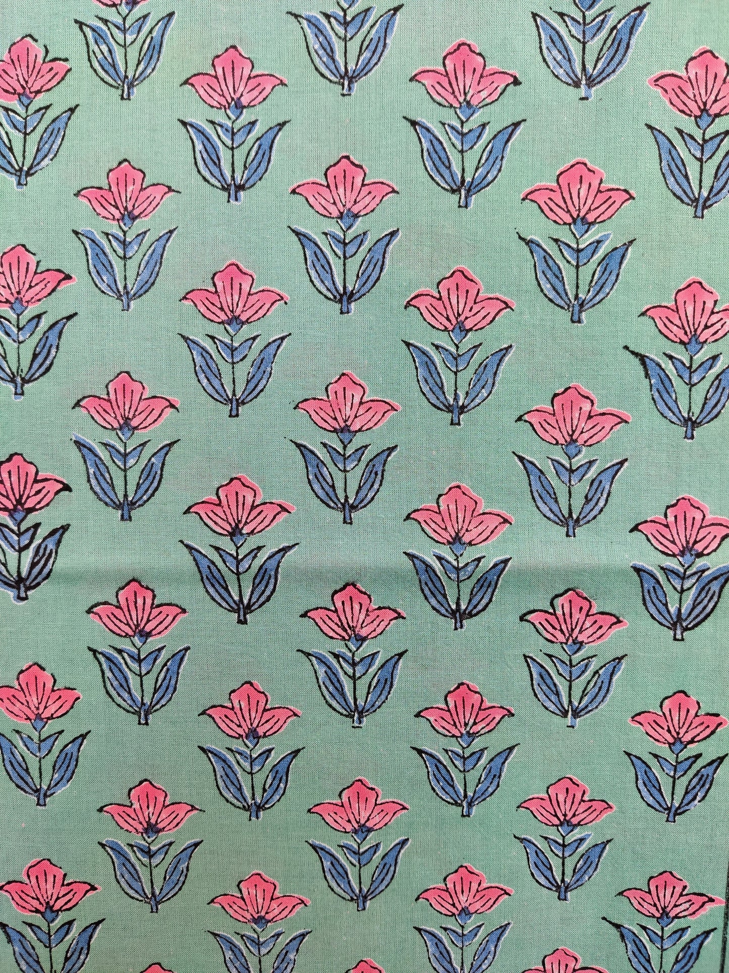 Beautiful Discharge Printed Cotton Suit with Pure Kota Doria Dupatta