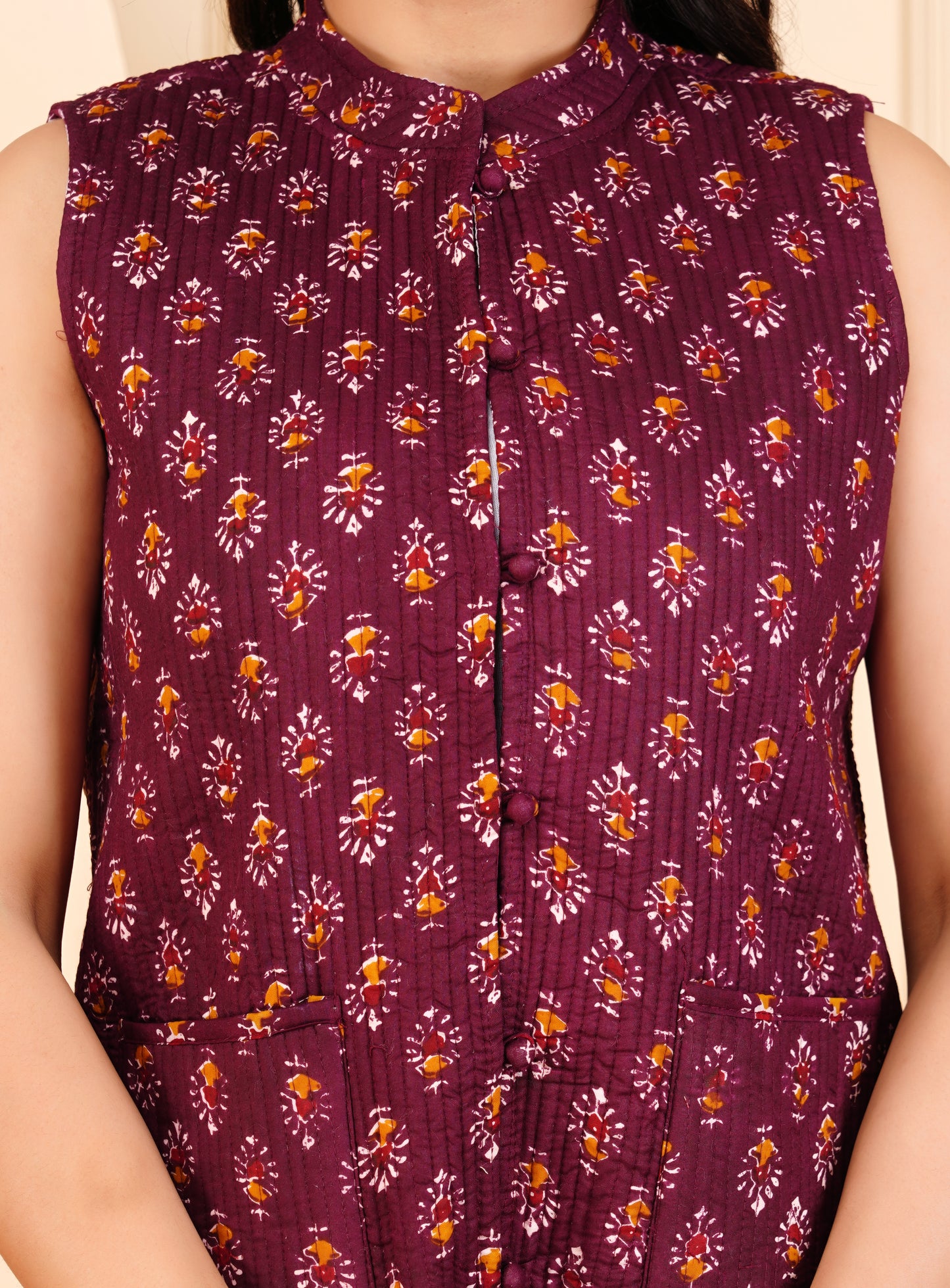 Jaipuri Reversible Quilted Cotton Sleeveless Jackets