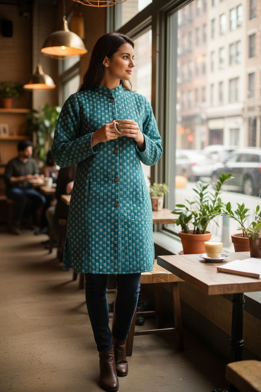 Long Reversible Quilted Cotton Jackets