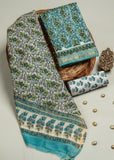 Hand Block Printed Maheshwari Silk Suit with Maheshwari Silk Dupatta