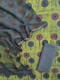 NASHPAL POMEGRANATE DYE COTTON SUIT WITH KOTA DORIA DUPATTA