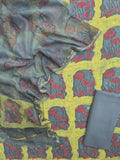 NASHPAL POMEGRANATE DYE COTTON SUIT WITH KOTA DORIA DUPATTA