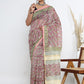 Chanderi Silk Hand Block Printed Saree with Blouse Piece