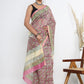 Chanderi Silk Hand Block Printed Saree with Blouse Piece