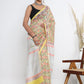 Chanderi Silk Hand Block Printed Saree with Blouse Piece