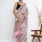 Chanderi Silk Hand Block Printed Saree with Blouse Piece