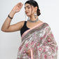 Chanderi Silk Hand Block Printed Saree with Blouse Piece