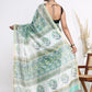 Chanderi Silk Hand Block Printed Saree with Blouse Piece