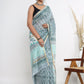 Chanderi Silk Hand Block Printed Saree with Blouse Piece