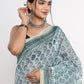 Chanderi Silk Hand Block Printed Saree with Blouse Piece