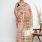 Chanderi Silk Hand Block Printed Saree with Blouse Piece