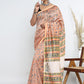 Chanderi Silk Hand Block Printed Saree with Blouse Piece