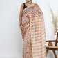 Chanderi Silk Hand Block Printed Saree with Blouse Piece