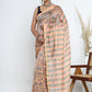 Chanderi Silk Hand Block Printed Saree with Blouse Piece