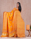 Hand Block Printed Modal Silk Suit with Modal Silk Lagdi Patta Dupatta