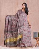 Vanaspati Ajrakh Hand Block Printed Modal Silk Suit with Modal Silk Lagdi Patta Dupatta
