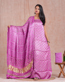 Hand Block Printed Modal Silk Suit with Modal Silk Lagdi Patta Dupatta