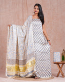 Hand Block Printed Modal Silk Suit with Modal Silk Lagdi Patta Dupatta