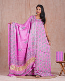 Hand Block Printed Modal Silk Suit with Modal Silk Lagdi Patta Dupatta