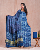 Vanaspati Ajrakh Hand Block Printed Modal Silk Suit with Modal Silk Lagdi Patta Dupatta