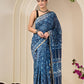 Chanderi Silk Hand Block Printed Saree with Blouse Piece
