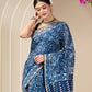 Chanderi Silk Hand Block Printed Saree with Blouse Piece