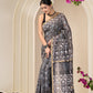 Chanderi Silk Hand Block Printed Saree with Blouse Piece