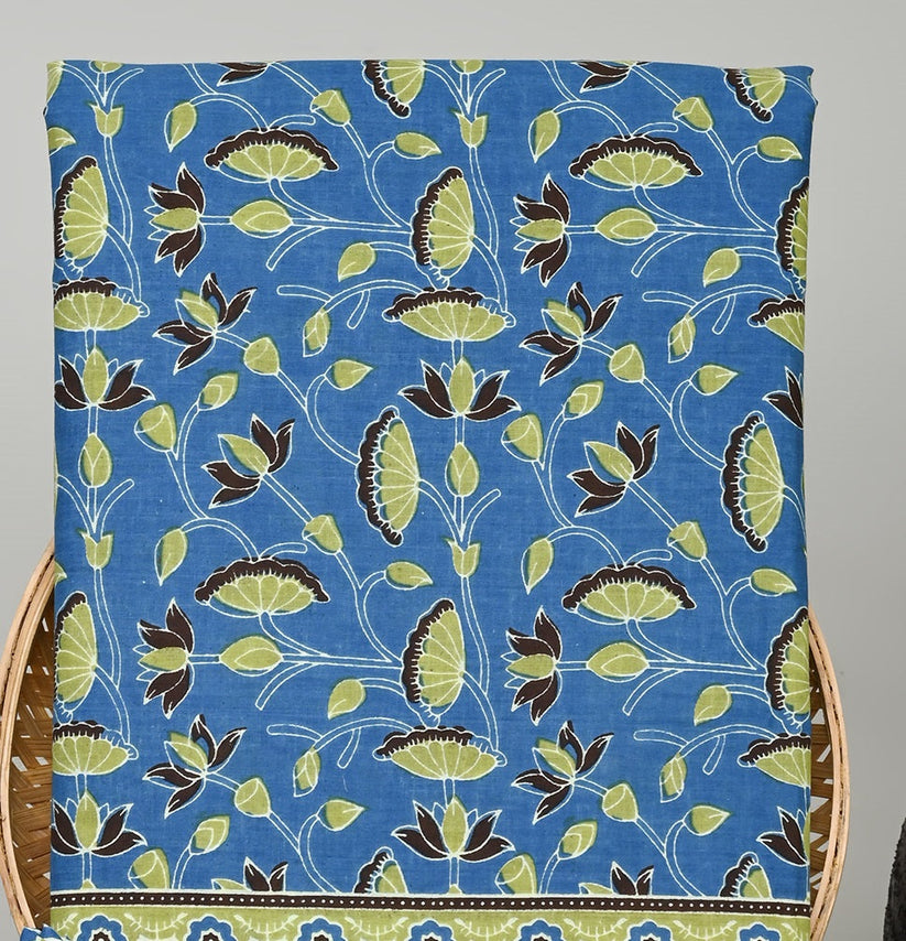 Jaipuri Printed Cotton Suit with mulmul cotton Dupatta