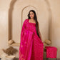 Hand Block Printed Modal Silk Suit with Modal Silk Lagdi Patta Dupatta