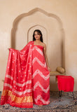 Shibori Modal Silk Suit with Modal Silk Lagdi Patta Dupatta