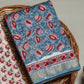 Hand Block Printed Maheshwari Silk Suit with Maheshwari Silk Dupatta