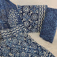 (INDIGO) COTTON SUIT WITH PURE CHIFFON DUPATTA