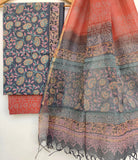 HAND BLOCK PRINTED COTTON SUIT WITH KOTA DORIA DUPATTA