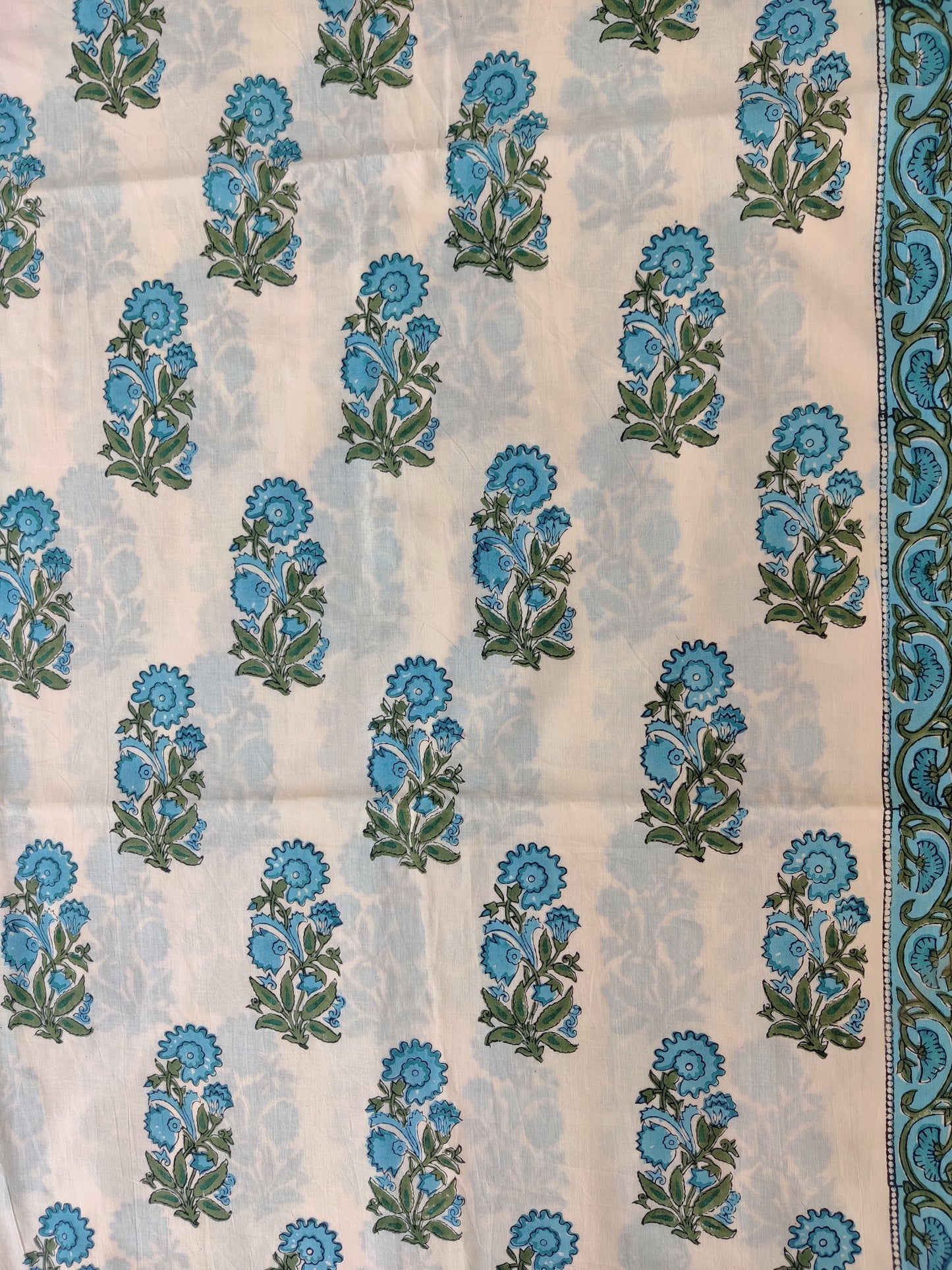 Hand Block Printed Cotton Suit with Cotton Kota Doria dupatta