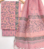 Hand Block Printed Cotton Suit with Cotton Kota Doria dupatta9