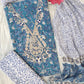 FLORAL PRINTED COTTON GOTA PATTI SUIT WITH CHIFFON DUPATTA