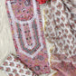 HAND BLOCK PRINTED CROCHET WORK SUITS WITH KOTA DORIA DUPATTA