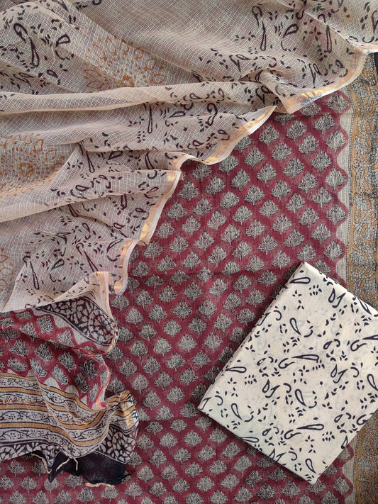 PURE KOTA DORIA SUIT WITH PURE KOTA DORIA DUPATTA