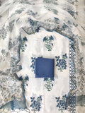 Hand Block Printed Cotton Suit with Cotton Kota Doria dupatta6.