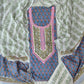 HAND BLOCK PRINTED CROCHET WORK SUITS WITH MULMUL DUPATTA