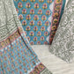 HAND BLOCK PRINTED COTTON SUIT WITH PURE CHIFFON DUPATTA