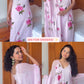 HAND PAINTED COTTON SUIT WITH PURE CHIFFON DUPATTA