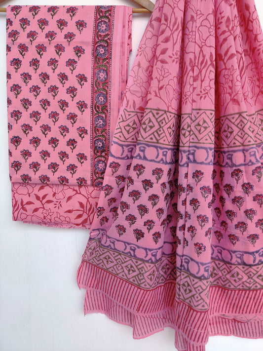 Hand Block Printed Cotton Suit with Cotton dupatta4