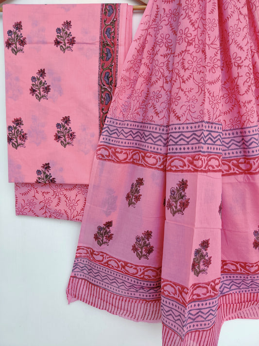 Hand Block Printed Cotton Suit with Cotton dupatta4